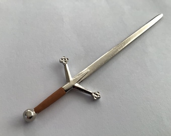 Vintage Tiny Metal small Scottish influenced Sword Miniature Highly Detailed delightful Desk Ornament Accessory