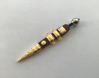 Vintage Pewter Miniature Sword: Roman Style Desk Ornament
