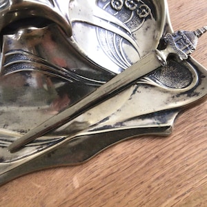 Marcador de página com alça Somerset Glastonbury de latão, virador de páginas, acessório de mesa, abridor de cartas vintage