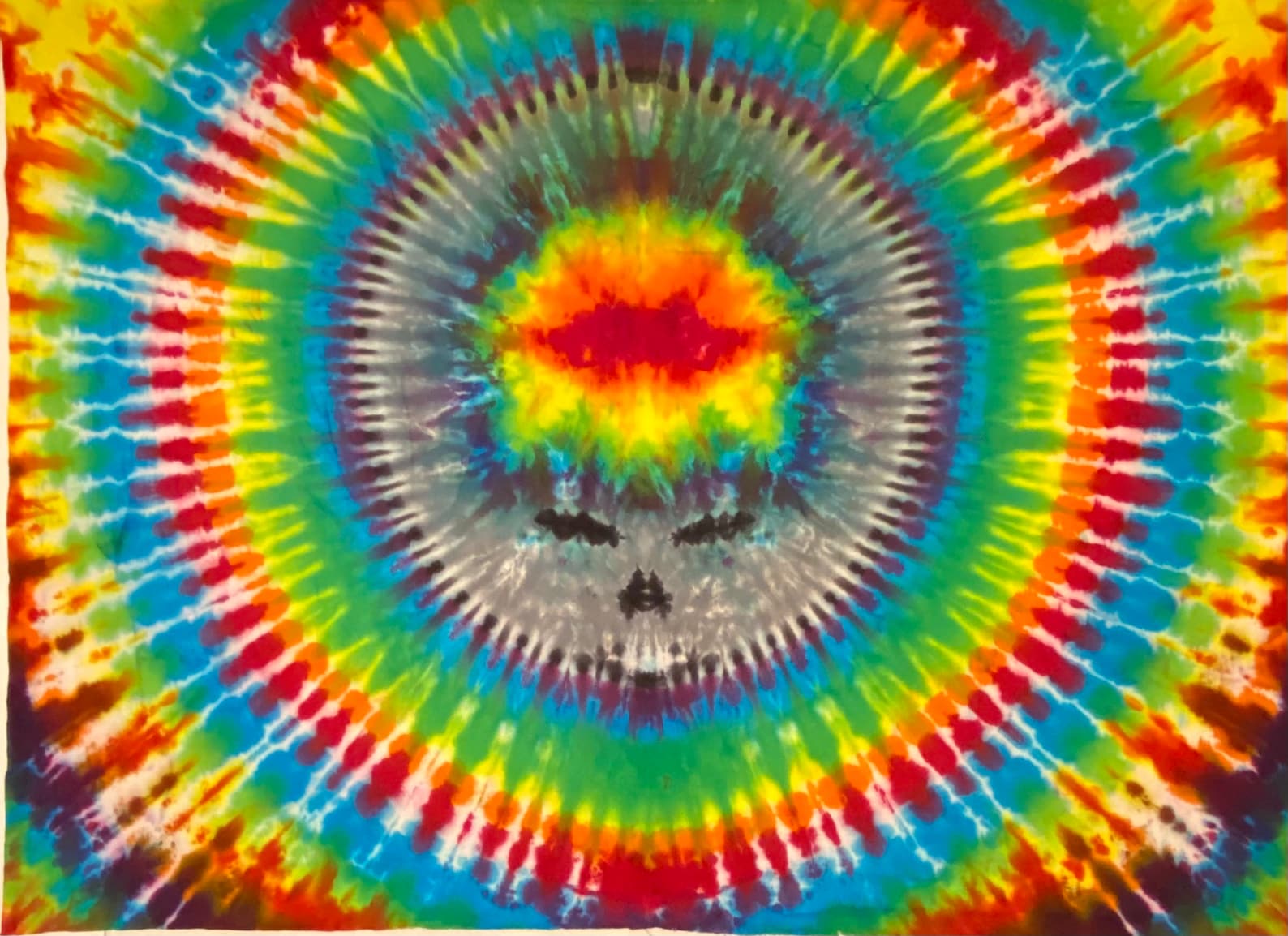Trippy Multicolored Skull Tie Dye Tapestry Etsy