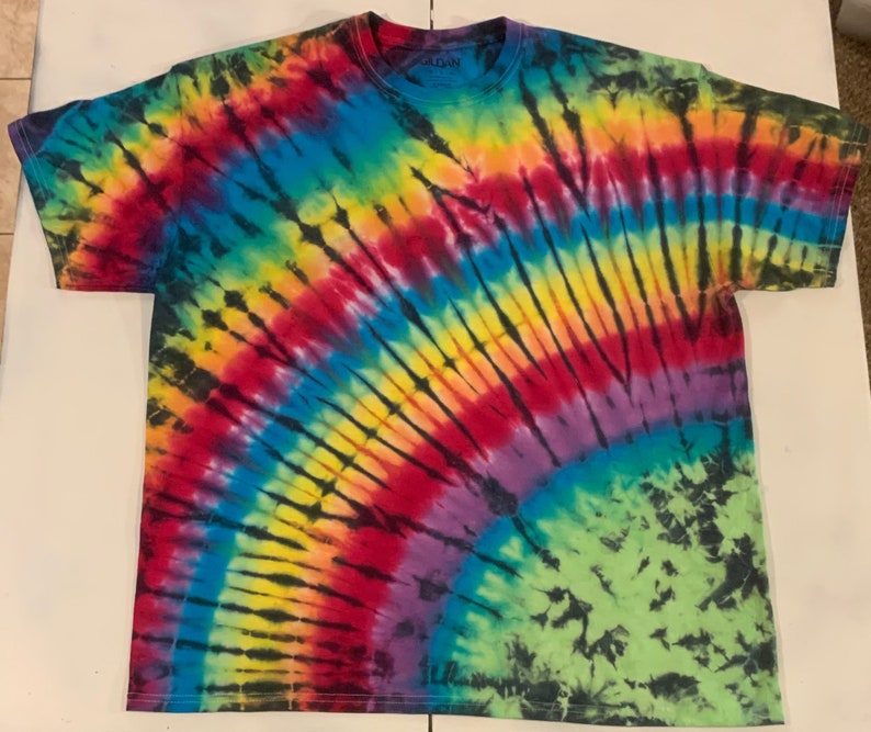 Mens XL Multicolor Fan Fold Tie Dye Shirt | Etsy