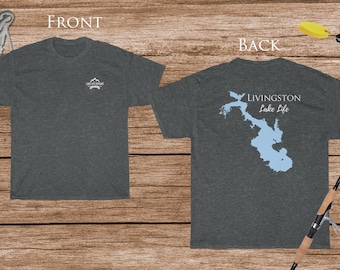 Livingston Lake Life - Katoen Korte Mouwen - VOOR & ACHTERKANT BEDRUKT - Katoenen T-shirt met korte mouwen - Texas Lake