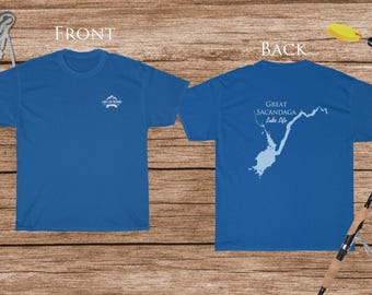 Great Sacandaga Lake Life - Cotton Short Sleeved - FRONT & BACK PRINTED - Short Sleeved Cotton Tee - New York Lake