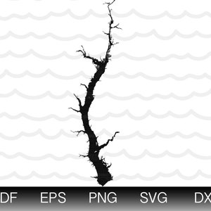 Lake Eufaula Alabama Carte Forme Téléchargement Instantané EPS SVG DXF Lac Eufaula Digital Vector Shape
