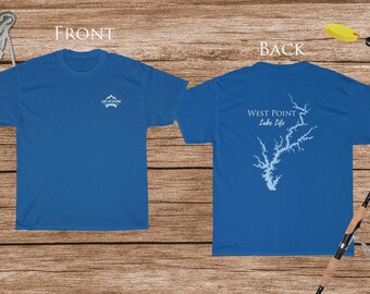 West Point Lake Life - Cotton Short Sleeved - FRONT & BACK PRINTED - Short Sleeved Cotton Tee - Georgia Lake