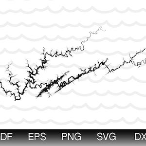 Norris Lake Tennessee Map Shape Instant Download EPS SVG DXF Norris Lake Tn Digital Vector Shape