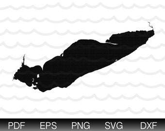 Lago Erie Ohio y Ontario Mapa Forma Instant Descargar EPS SVG DXF Lago Erie Oh Digital Vector Shape