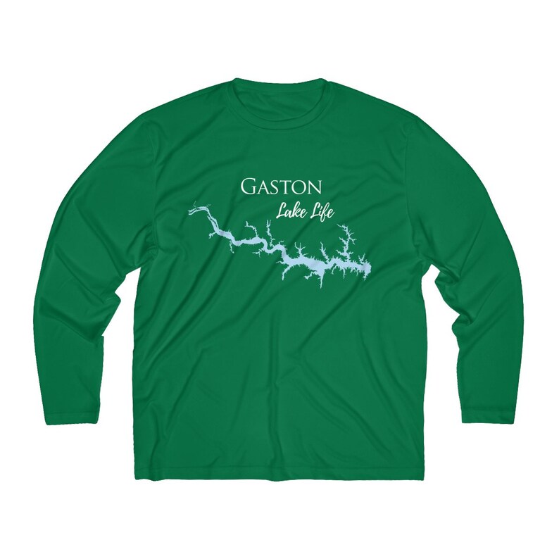 Gaston Lake Life Dri-fit Fishing Shirt Breathable North Carolina Virginia Lake Men/'s Long Sleeve Moisture Absorbing Tee