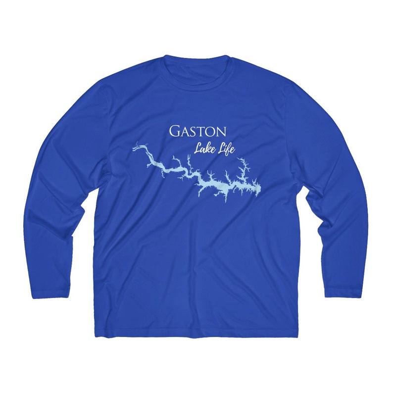 Gaston Lake Life Dri-fit Fishing Shirt Breathable North Carolina Virginia Lake Men/'s Long Sleeve Moisture Absorbing Tee
