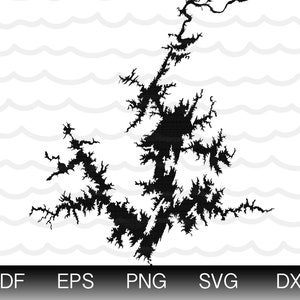 Lake Martin Alabama Mapa Forma Descarga Instantánea EPS SVG DXF Lago Martin Digital Vector Forma