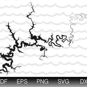 Nolin Lake Map Shape Instant Download EPS PDF PNG  Nolin River Lake Ky  Digital Vector Shape