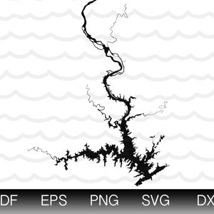 Smith Mountain Lake Map Shape Instant Download Eps Svg Png Etsy