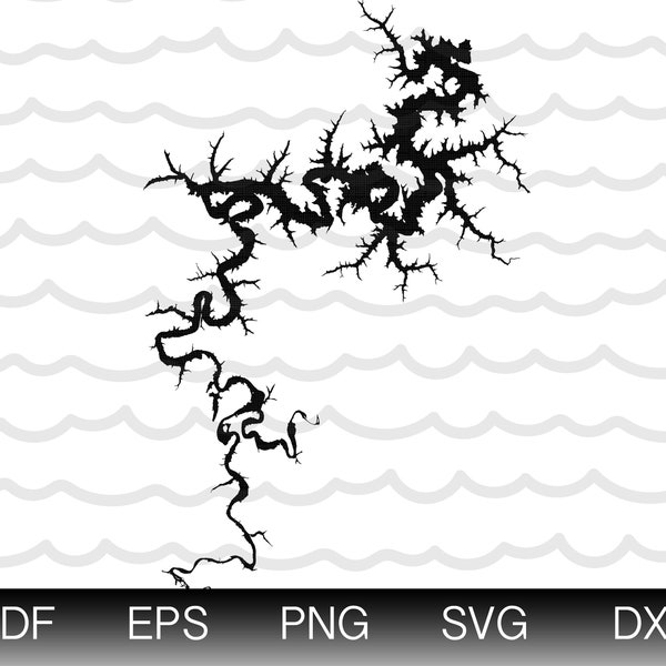 Beaver Lake Map Shape Instant Download EPS SVG DXF Lake Beaver Digital Vector Shape