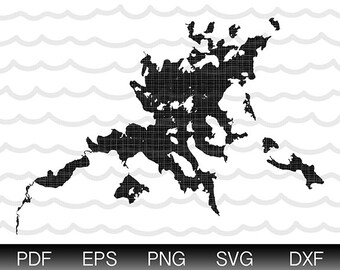 Squam Lake & Little Squam Lake Map Shape Instant Download EPS SVG DXF Lake Squam Digital Vector Shape