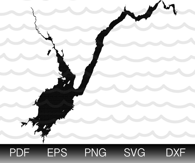 Great Sacandaga Lake Map Shape Instant Download EPS SVG DXF Etsy