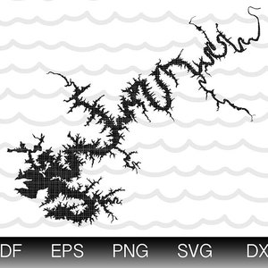 Lake Wedowee Alabama Map Shape Instant Download EPS SVG DXF Lake Wedowee Digital Vector Shape