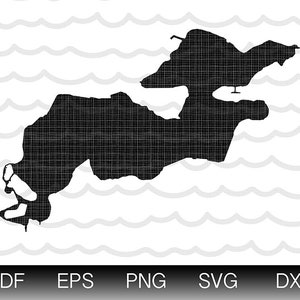 Paw Paw Lake MI Map Shape Instant Download eps SVG DXF  Lake Paw Paw Lake Digital Vector Shape