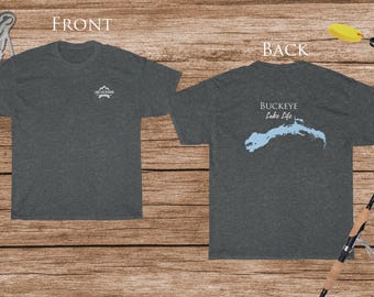 Buckeye Lake Life - Cotton Short Sleeved - FRONT & BACK PRINTED - Short Sleeved Cotton Tee - Ohio Lake