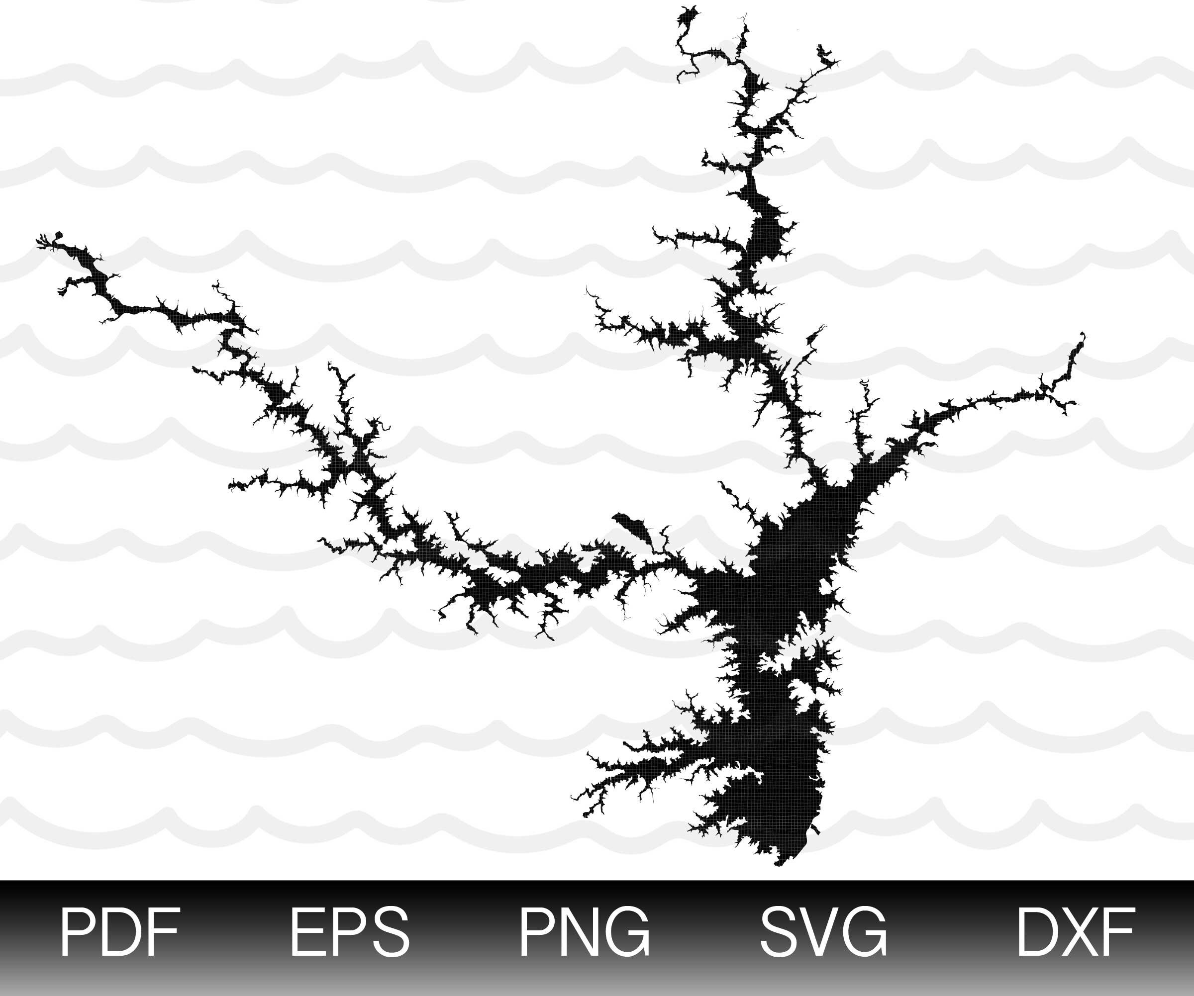 Map Of Lake Hartwell Lake Hartwell Map Shape Instant Download Eps Svg Dxf Lake | Etsy Australia