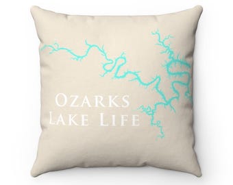 Lake of the Ozarks - Spun Polyester Square Pillow - Missouri Lake