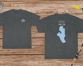 Burt Lake Life - Cotton Short Sleeved - FRONT & BACK PRINTED - Short Sleeved Cotton Tee - Michigan Lake