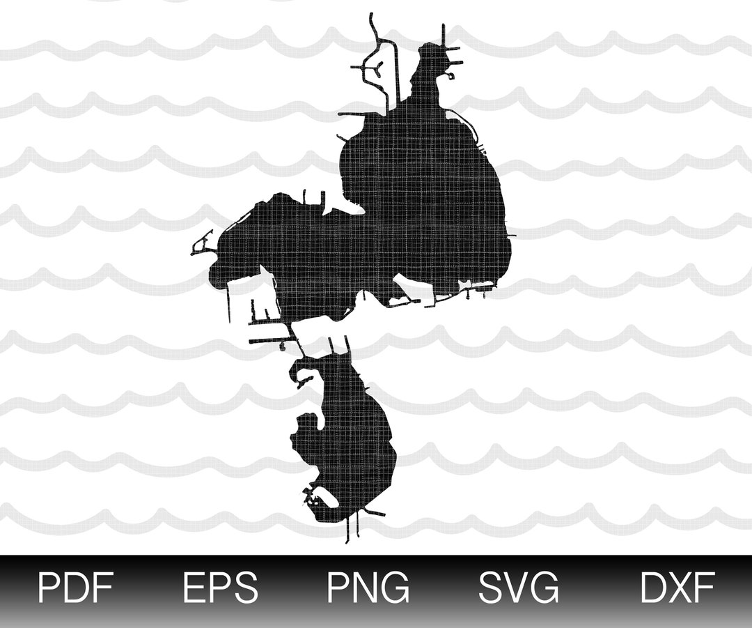 Big Chapman Lake Indiana Map Shape Instant Download EPS SVG DXF Little