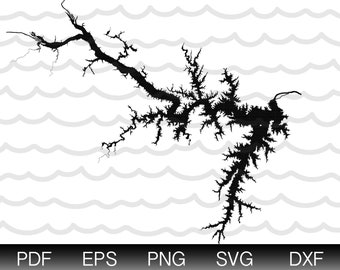 Buggs Island Lake Map Kerr Lake Map Shape Instant Download Eps Svg Dxf Buggs Island - Etsy Ireland