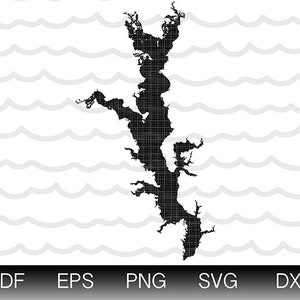 Lake Palestine TX Map Shape Instant Download Eps SVG DXF Lake Palestine