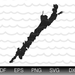 Brant Lake New York Kaart Vorm Instant Download EPS SVG DXF Lake Brant Digitale Vector Vorm