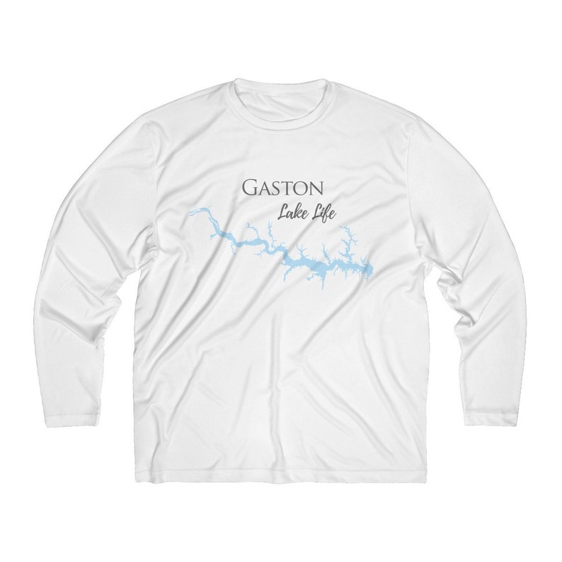 Gaston Lake Life Dri-fit Fishing Shirt Breathable North Carolina Virginia Lake Men/'s Long Sleeve Moisture Absorbing Tee