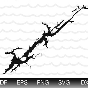 Guntersville Lake Map Form Instant Download EPS SVG DXF Lake Guntersville Digital Vector Form