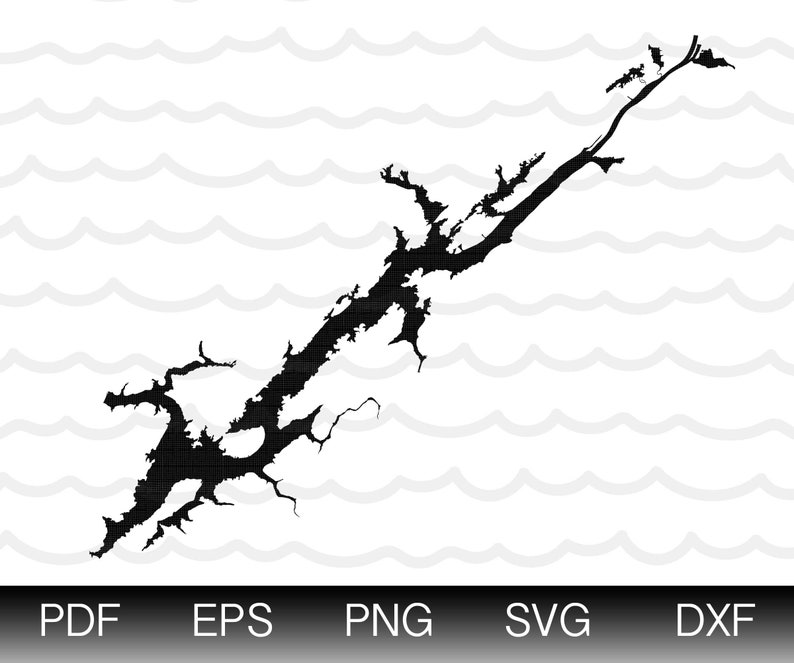 Guntersville Lake Map Shape Instant Download EPS SVG DXF Lake ...