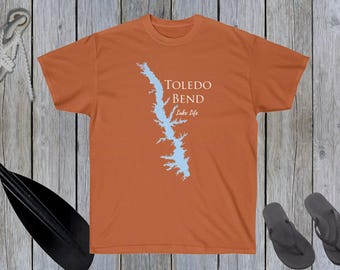 Toledo Bend Lake Life Heavy Cotton Tee - Texas and Louisiana Lake