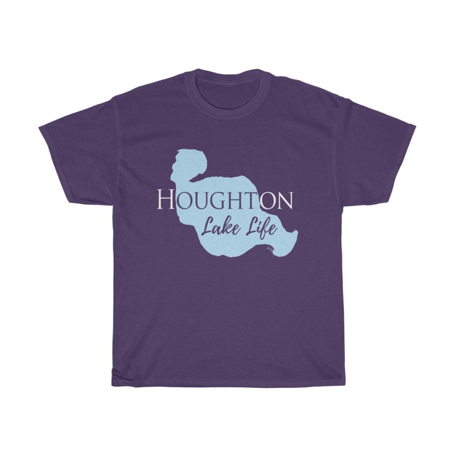 Houghton Lake Life Heavy Cotton Tee Michigan Lake Etsy
