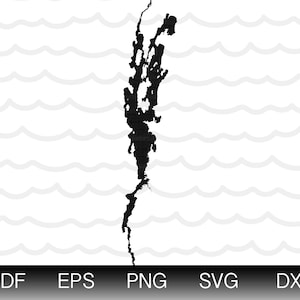 Lake Champlain Map Shape Instant Download EPS SVG DXF  Lake Champlain Digital Vector Shape