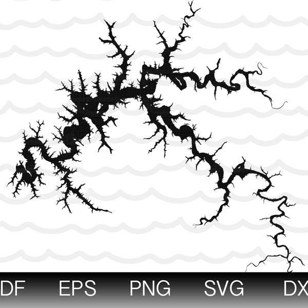 Dale Hollow Kentucky Lake Map Shape Instant Download EPS SVG PNG  Dale Hollow Reservoir Digital Vector Shape