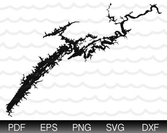 Lake Cherokee TN Map Shape Instant Download EPS SVG dxf Lake Cherokee Digital Vector Shape