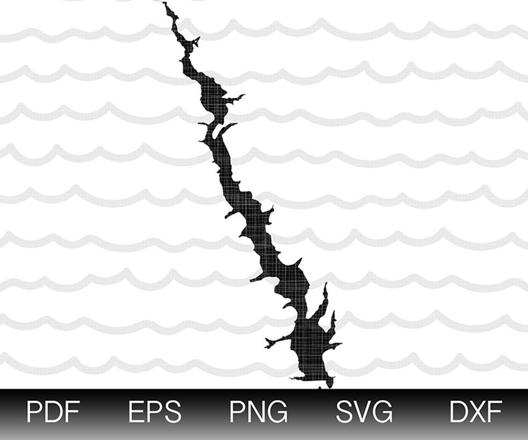 Lake Royale North Carolina Map Shape Instant Download EPS SVG DXF