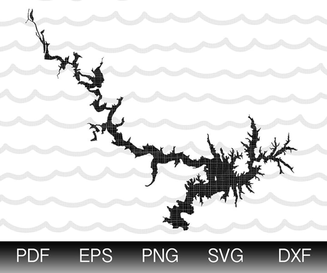 Kinkaid Lake Illinois Map Shape Instant Download EPS SVG DXF Lake