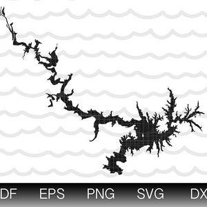 Kinkaid Lake Illinois Map Shape Download istantaneo EPS SVG DXF Lake Kinkaid Digital Vector Shape