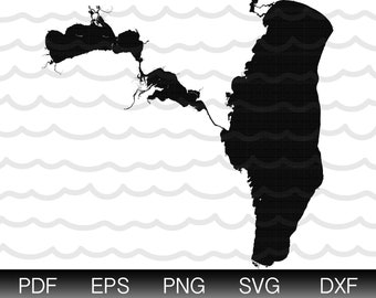 Lake Winnebago Map Shape Instant Download EPS SVG DXF Winnebago Lake Wi Digital Vector Shape
