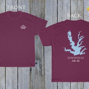 Lewisville Lake Life - Cotton Short Sleeved - FRONT & BACK PRINTED - Short Sleeved Cotton Tee - Texas Lake