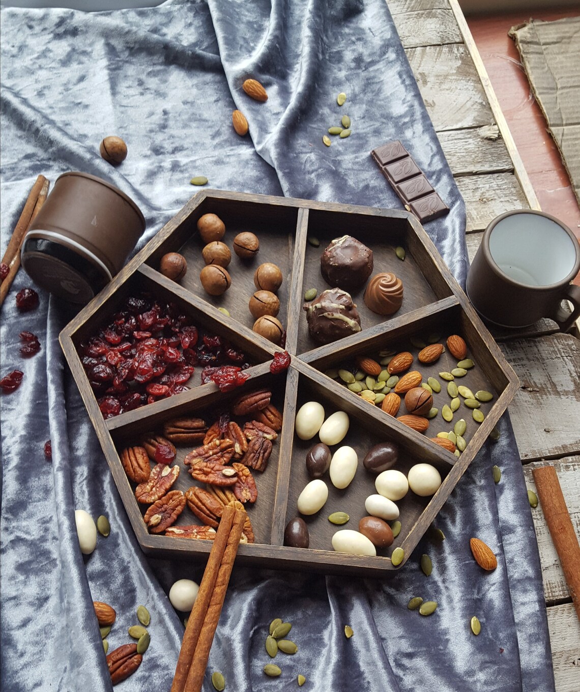 Serving tray with compartments Etsy