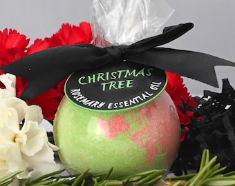 O Christmas Tree Bath Bomb, Rosemary Essential Oil, Sweet Almond Oil, Epsom Salts