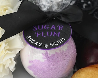 Sugar Plum Bath Bomb, Sweet Almond Oil, Epsom Salts, Christmas Gift