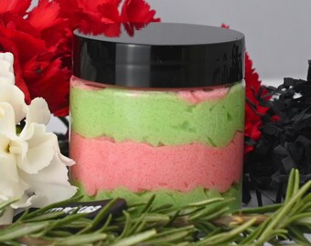 O Christmas Tree Whipped Sugar Scrub, Shea Butter, Rosemary Essential Oil