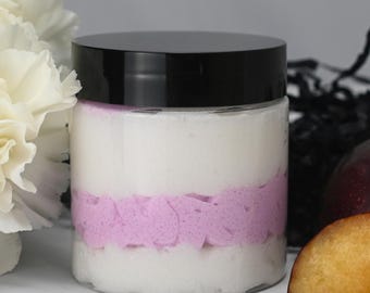 Sugar Plum Whipped Sugar Scrub, Shea Butter, Christmas Gifts (4 oz)
