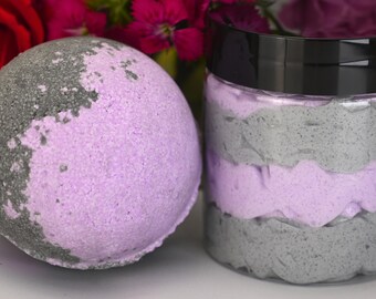 Hexed Herb Bath Set, Sage & Rosemary Bath Bomb and Whipped Sugar Scrub
