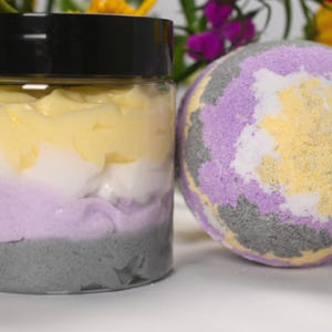 Nonbinary Pride Bath Set, Shea Butter Scrub & Bath Bomb, Fruity Cereal Scent