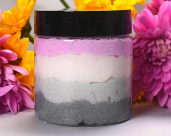 Asexual Pride Whipped Sugar Scrub, Sage & Rose Scent, Handmade Self Care Gift (Large)